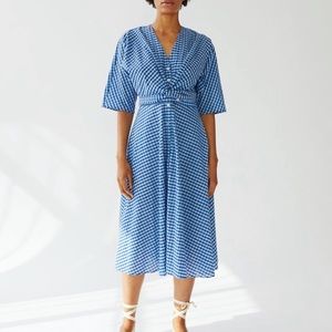 Heinui Julien Blue Gingham Dress Size Medium
